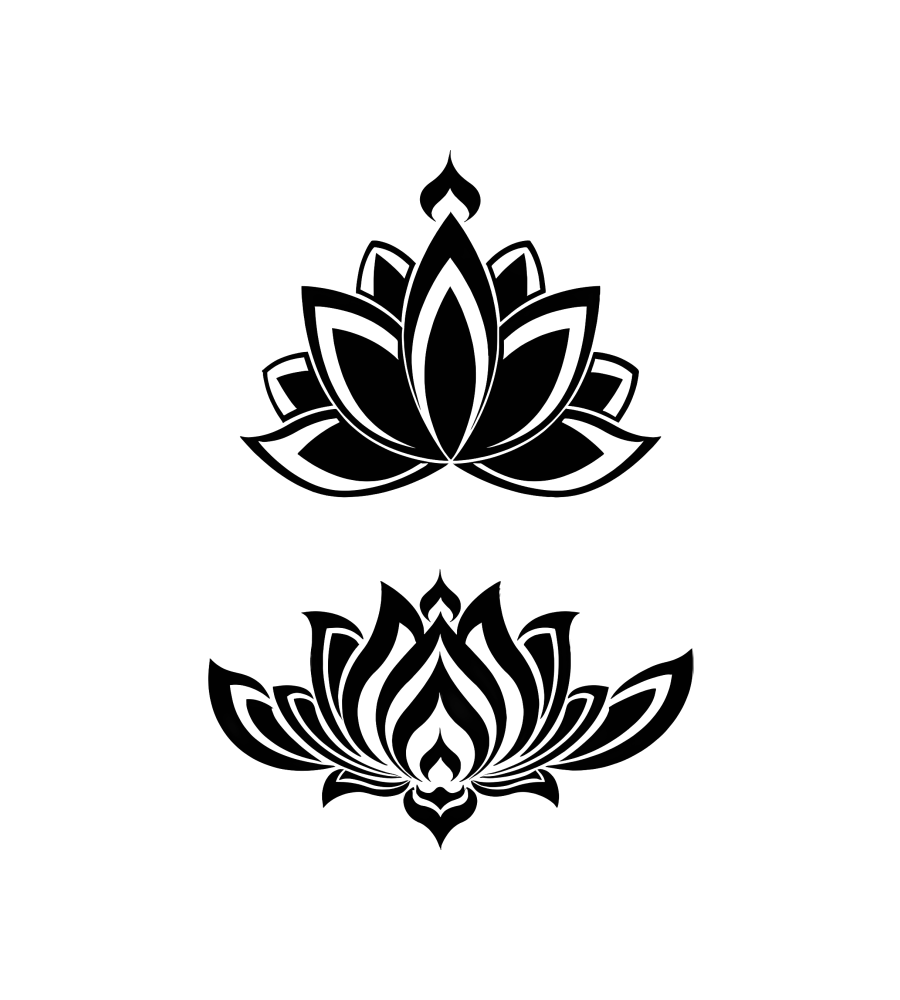 Lotus Silhouette isolated tattoo design