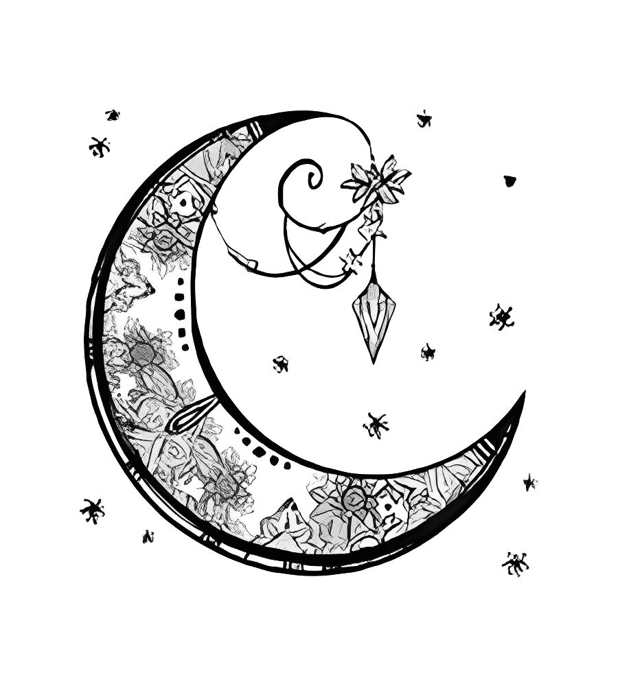 Gilded Moon isolated tattoo design