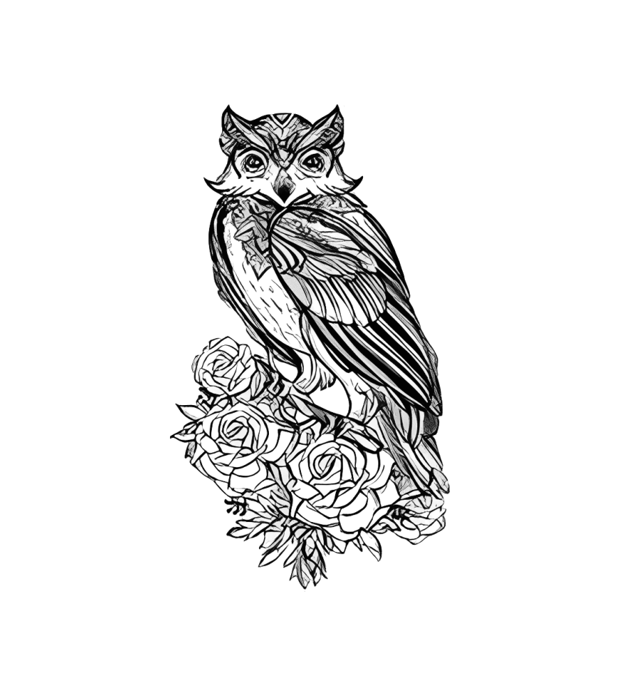 Owl & Roses