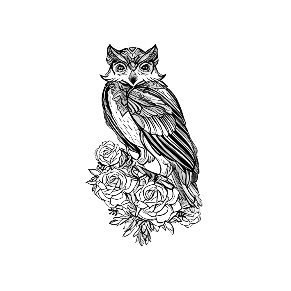 Owl & Roses