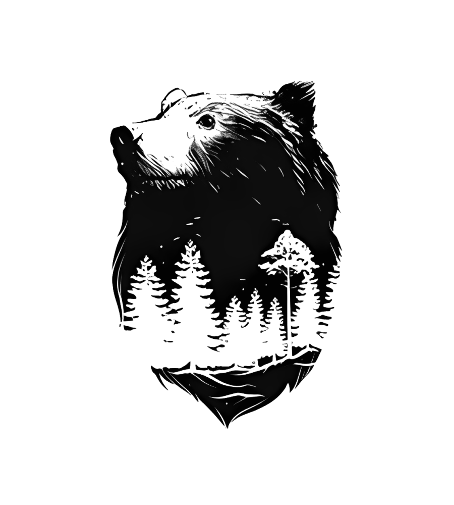 Wild Bear isolated tattoo design