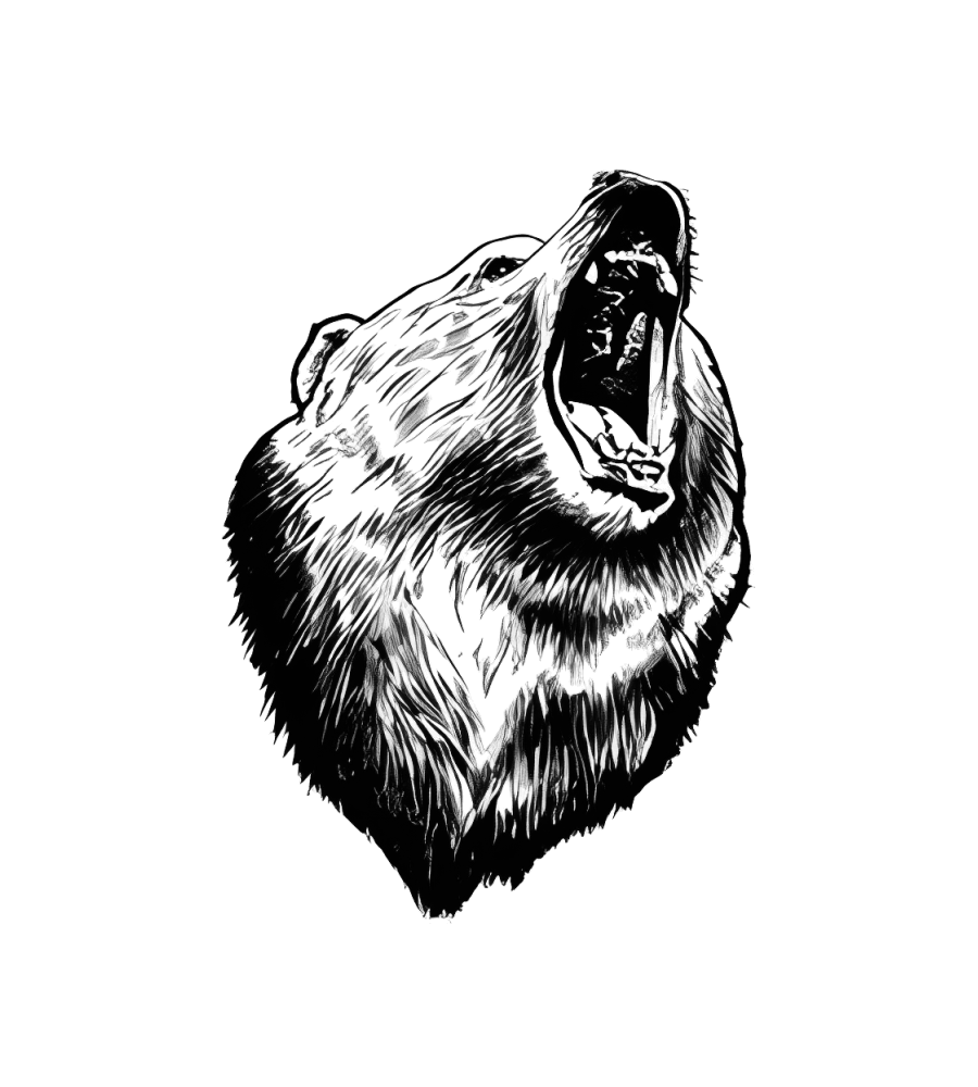 Bear Roar isolated tattoo design