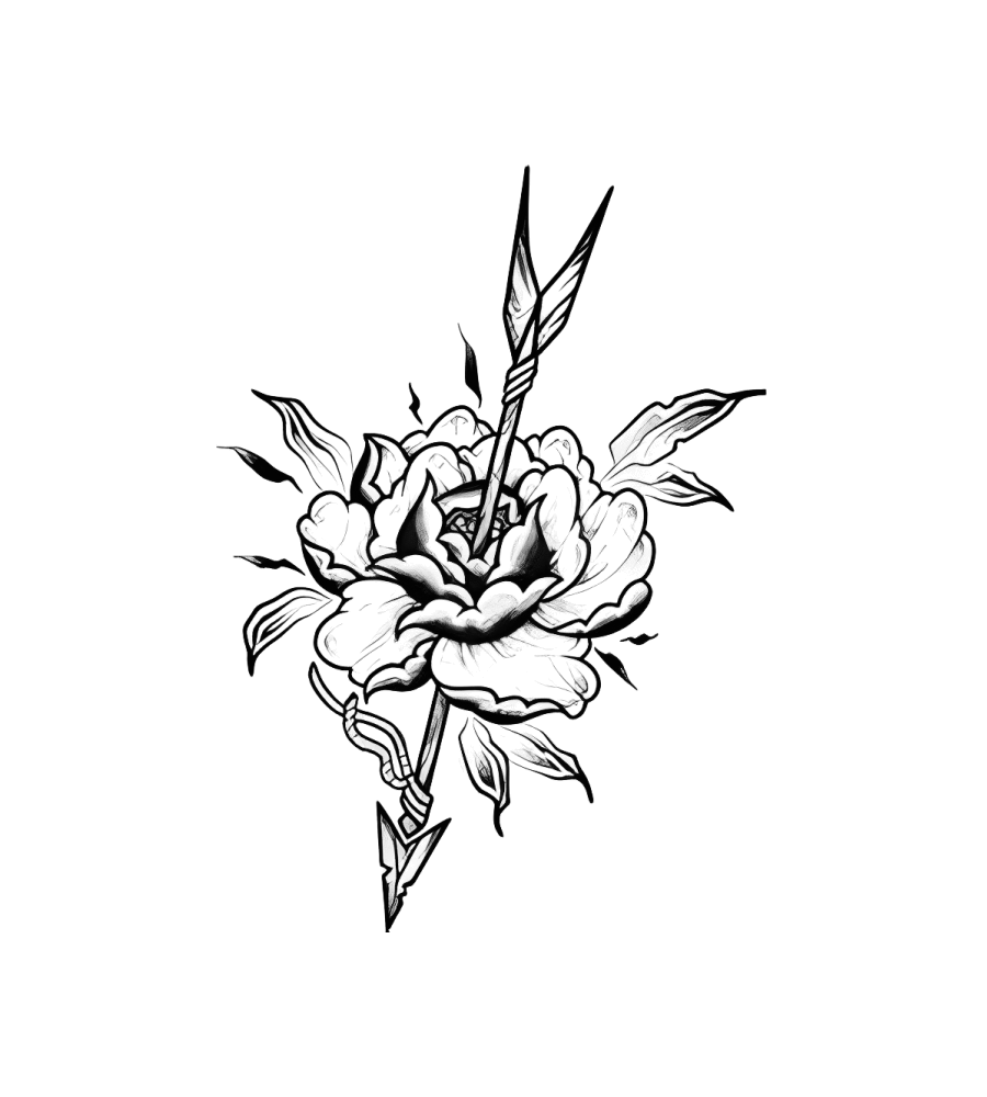 Pierced Rose isolated tattoo design