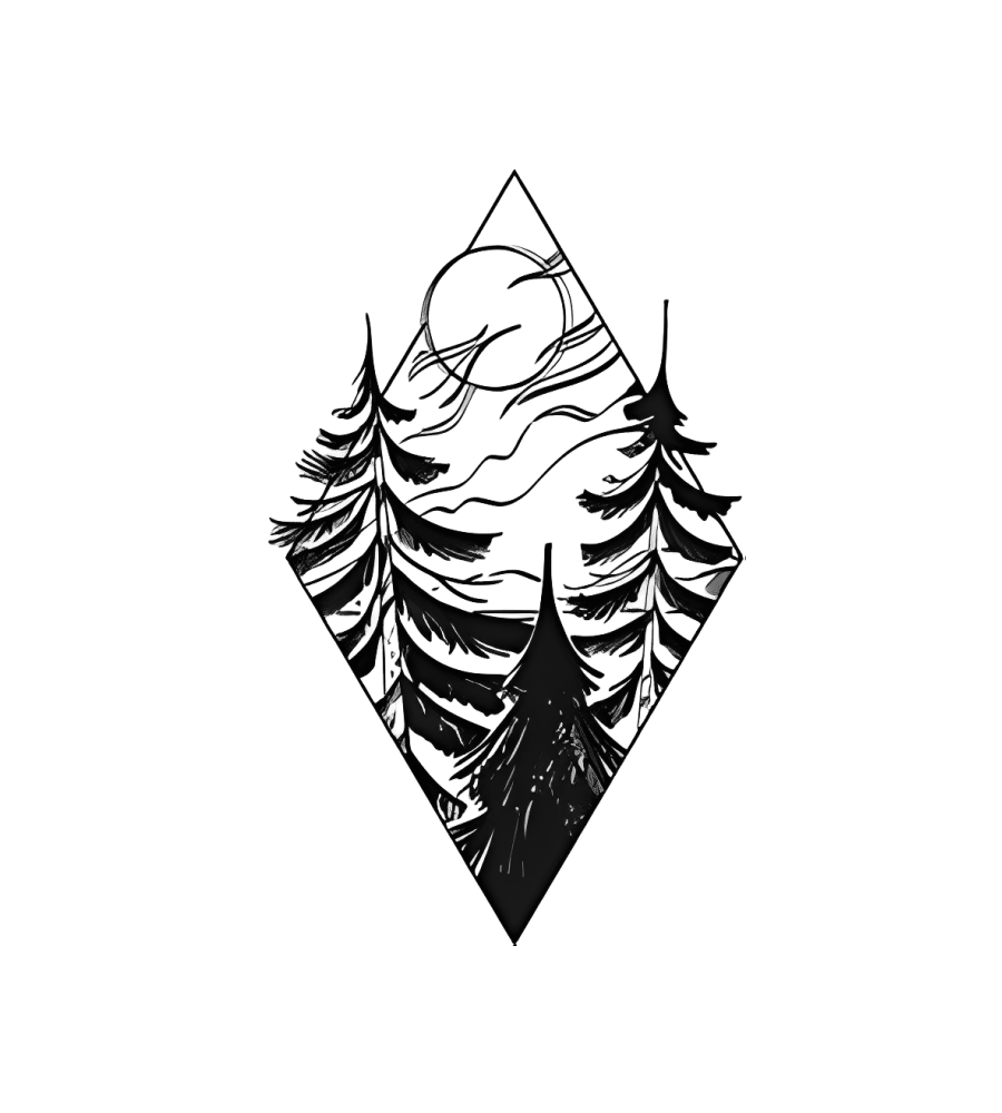 Forest Diamond isolated tattoo design
