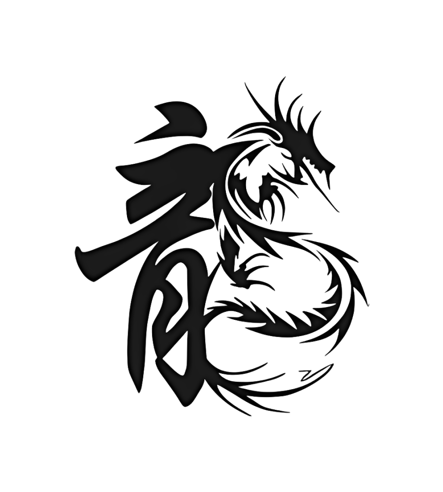 Ink Dragon isolated tattoo design
