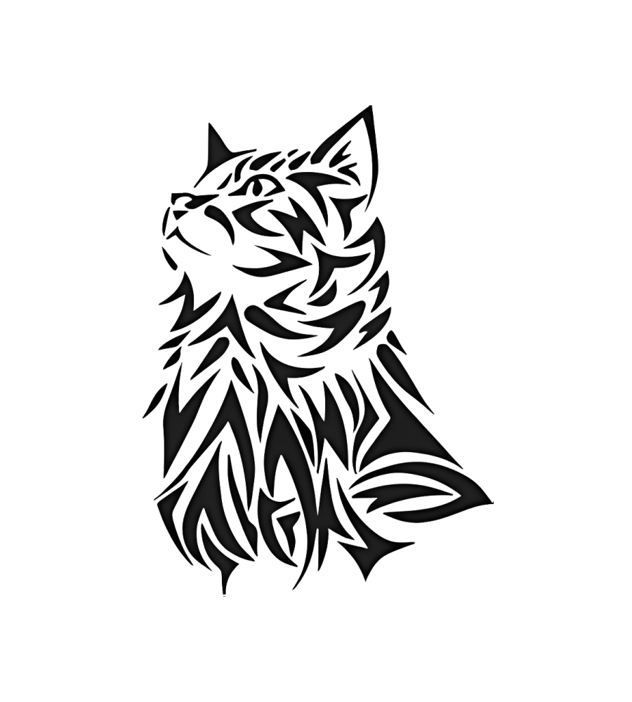 Tribal Cat isolated tattoo design