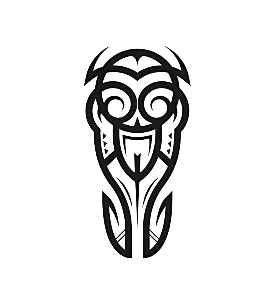 Owl Mask isolated tattoo design
