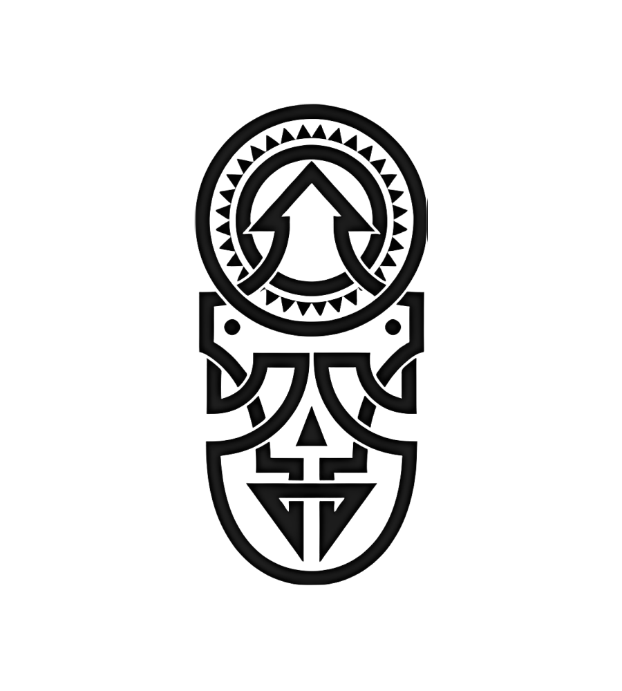 Emblem Pair isolated tattoo design