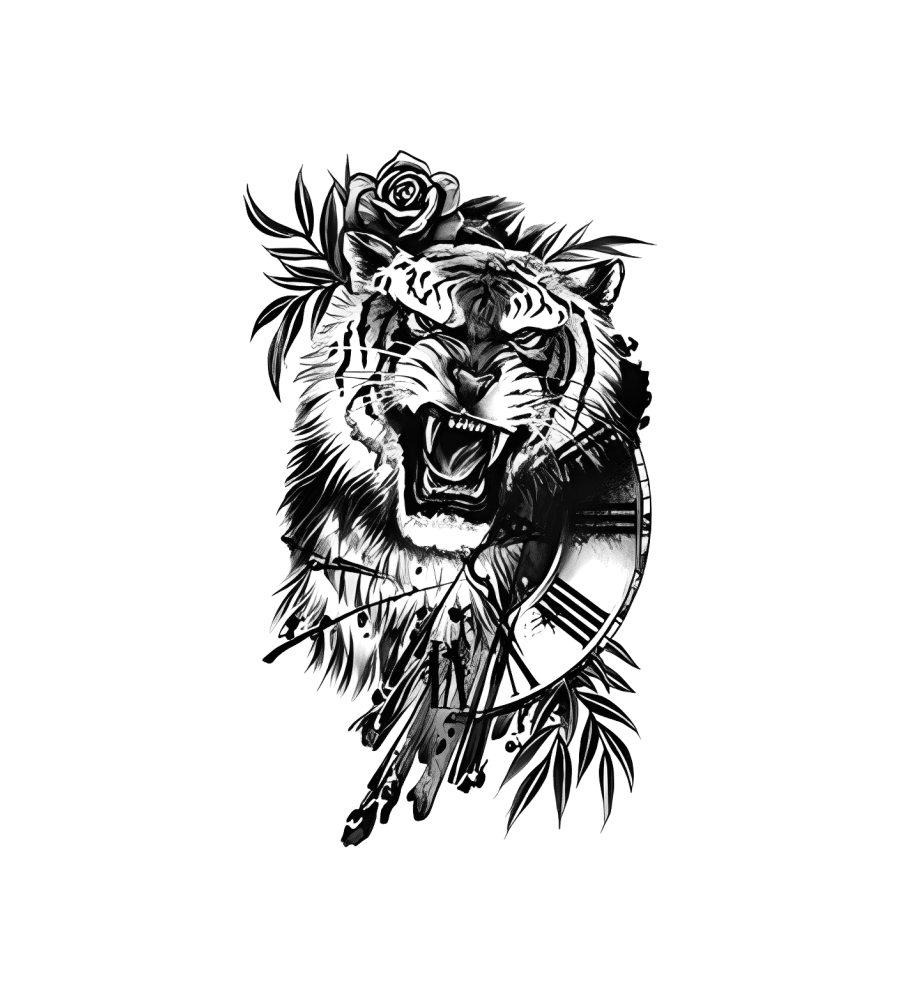 Untamed Bloom isolated tattoo design