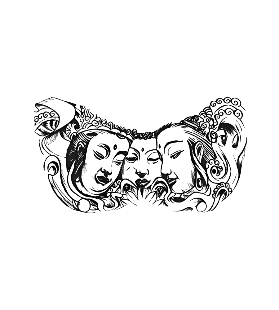 Still Faces isolated tattoo design