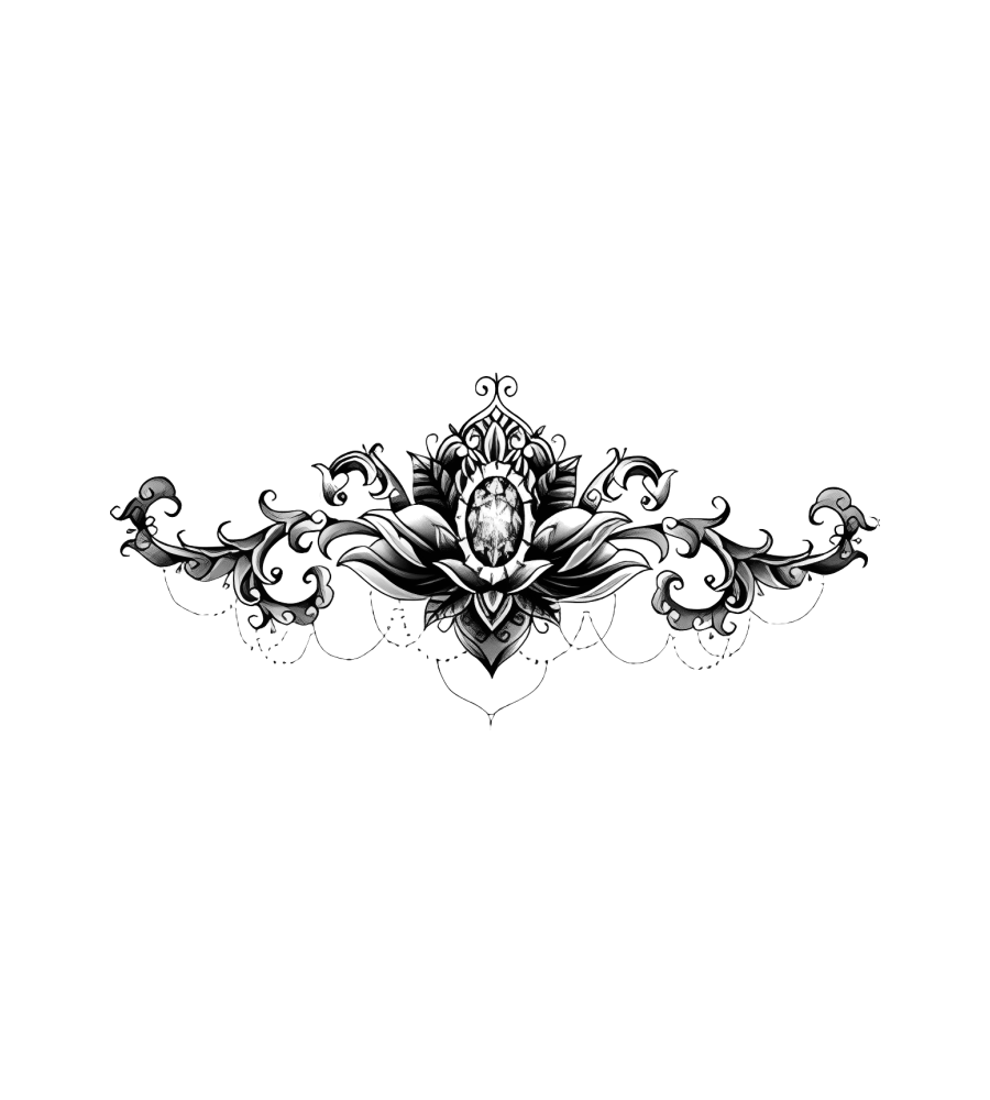 Gilded Lotus isolated tattoo design