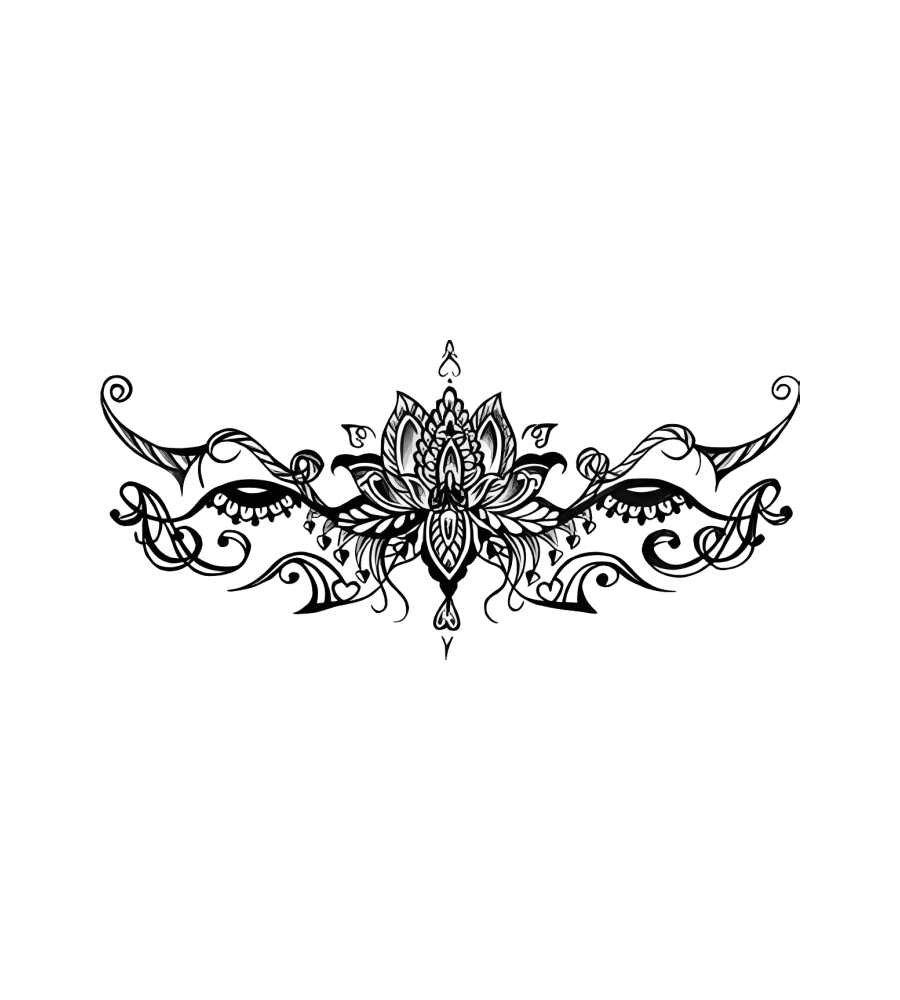 Lotus Crown isolated tattoo design