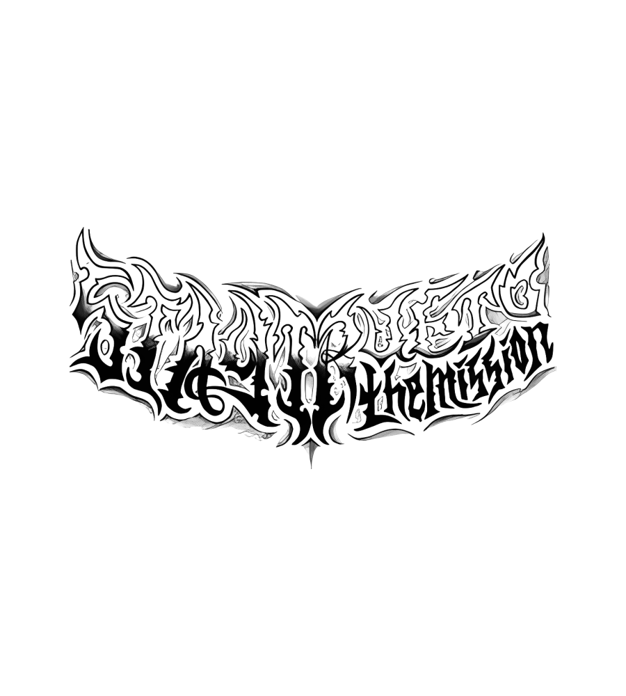 Crown Script isolated tattoo design
