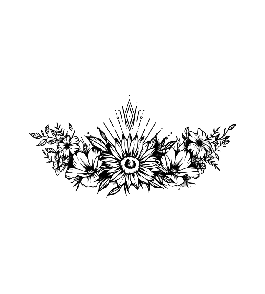 Sun & Moon Garden isolated tattoo design